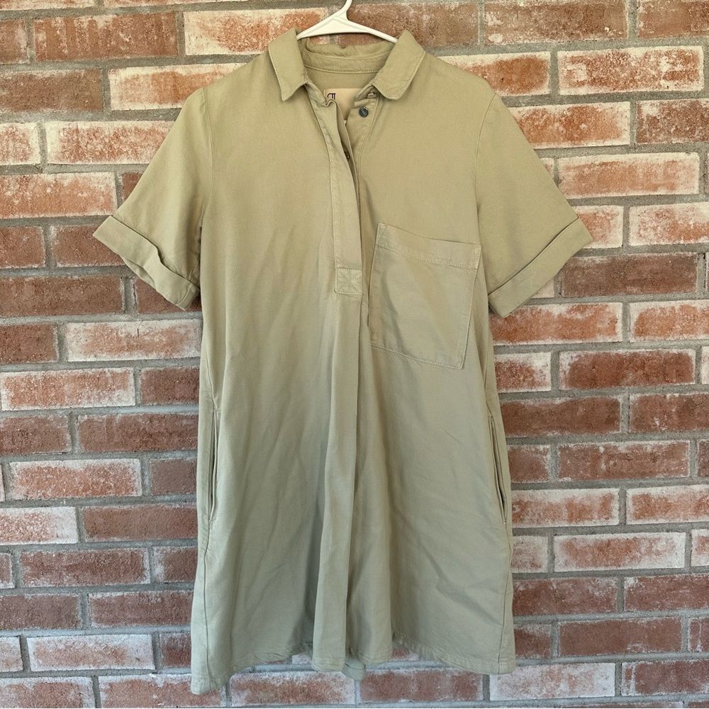 Pilcro Anthropologie Oversized Utility Khaki Dress Women’s Size XS Beige